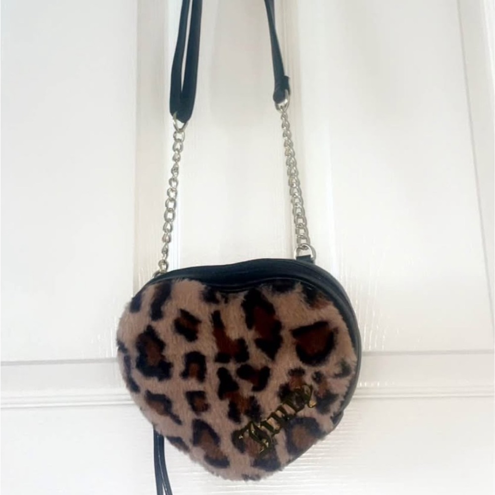 Juicy Couture Leopard Print Heart Crossbody Bag